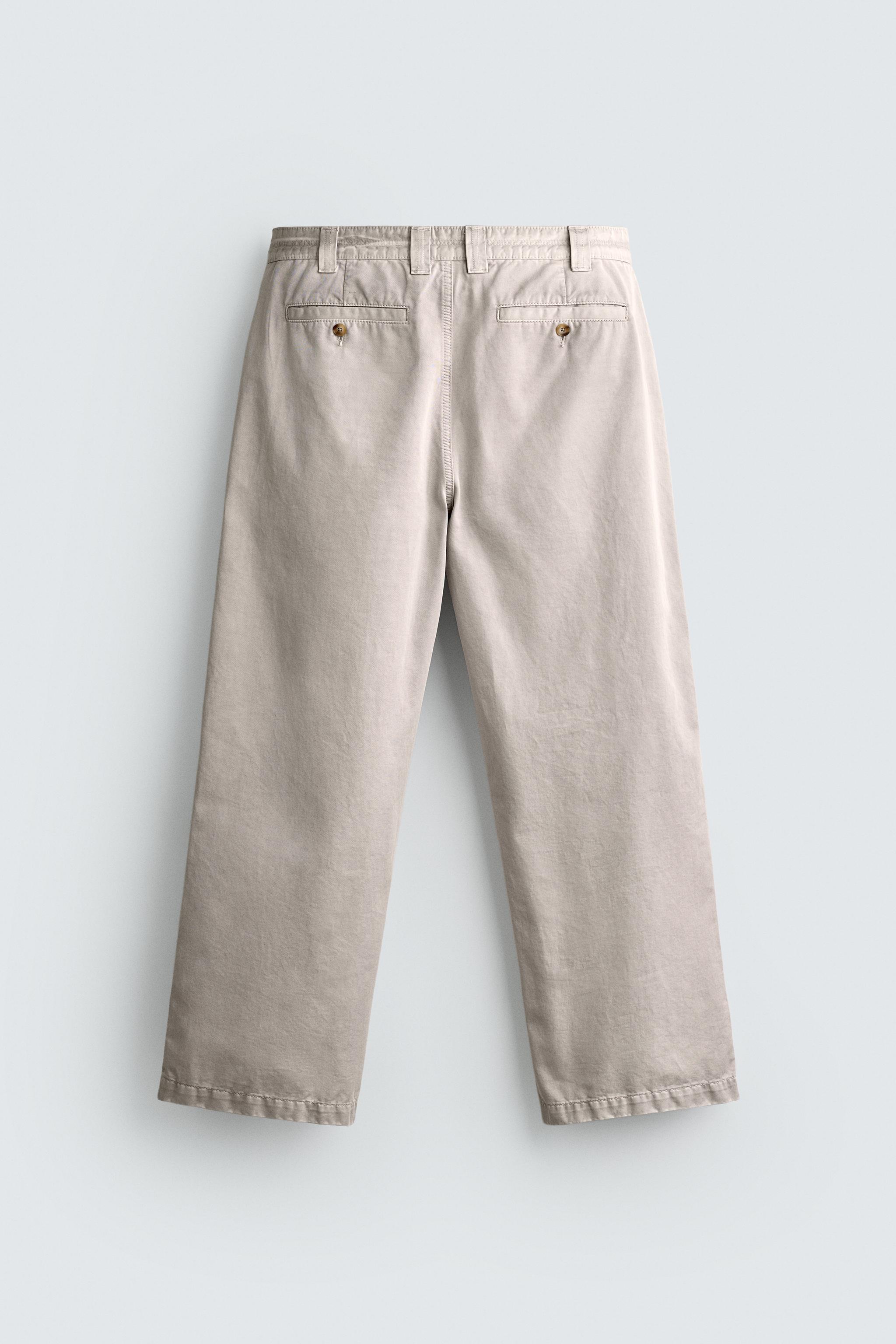 VINTAGE WASH EFFECT STRAIGHT FIT CHINO PANTS